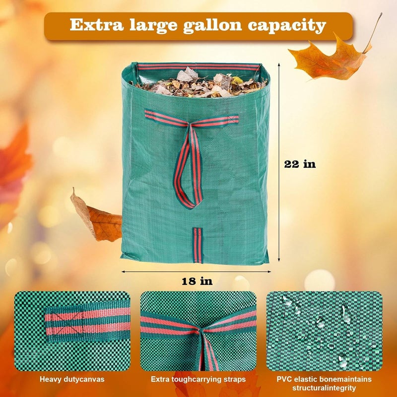 RISETEX Leaf Collector – 3-Pack Heavy Duty Yard Waste Bags, 40-Gallon Collapsible & Reusable for Grass Clippings, Leaves & Garden Debris - Image 4